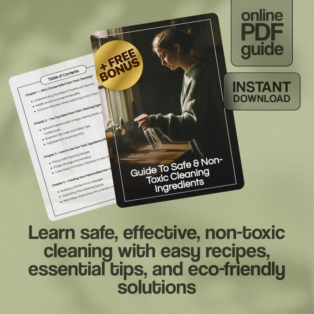 Guide to Safe & Non-Toxic Cleaning Ingredients | Eco-Friendly Cleaning Guide | Natural Home Cleaning eBook Download