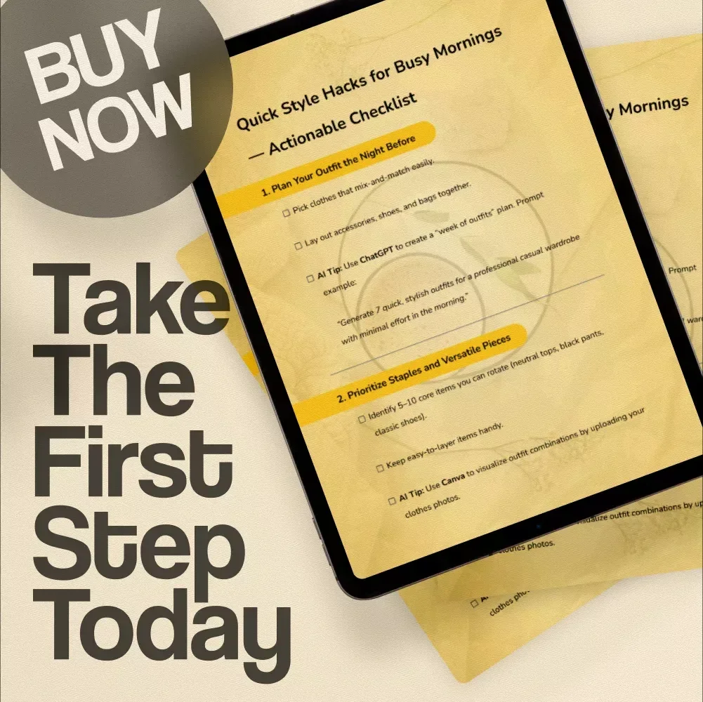 Quick Style Hacks for Busy Mornings – Digital Checklist for Effortless Outfit Planning, Time-Saving Fashion Tips, and AI-Powered Wardrobe Hacks