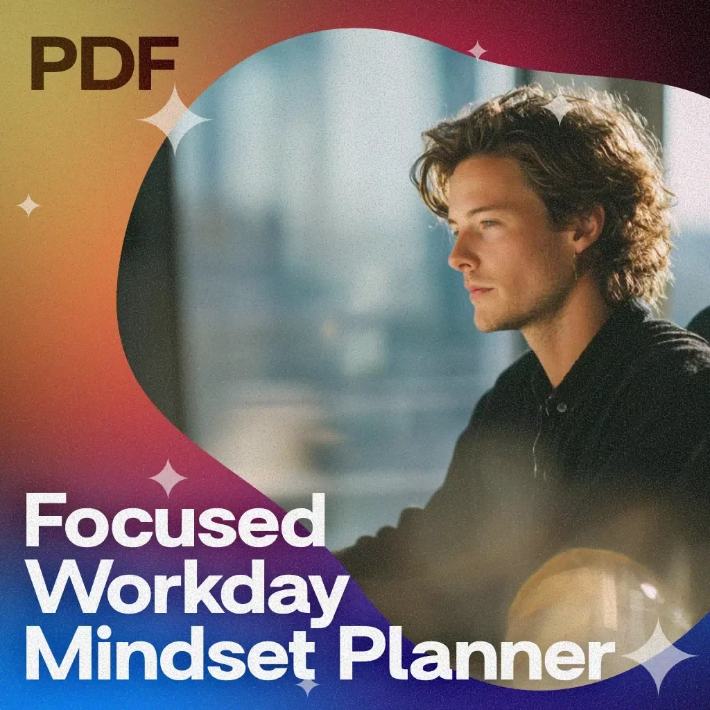 Focused Workday Mindset Planner | Productivity Checklist, Digital Download, Daily Intention Setting, Task Prioritization, AI Productivity Partner