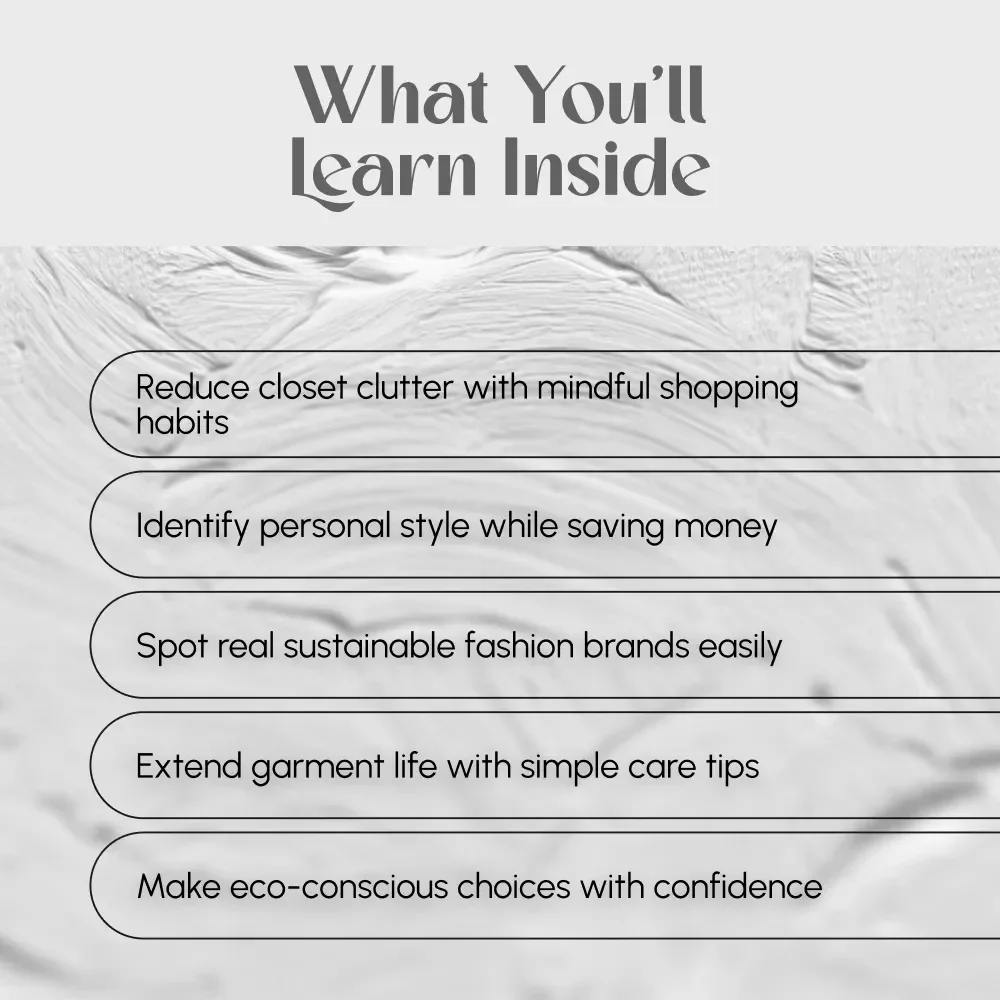 Sustainable Shopping Guide for Fashion Lovers | Eco-Friendly eBook, Conscious Style Checklist, Digital Download for Ethical Fashion Wardrobe
