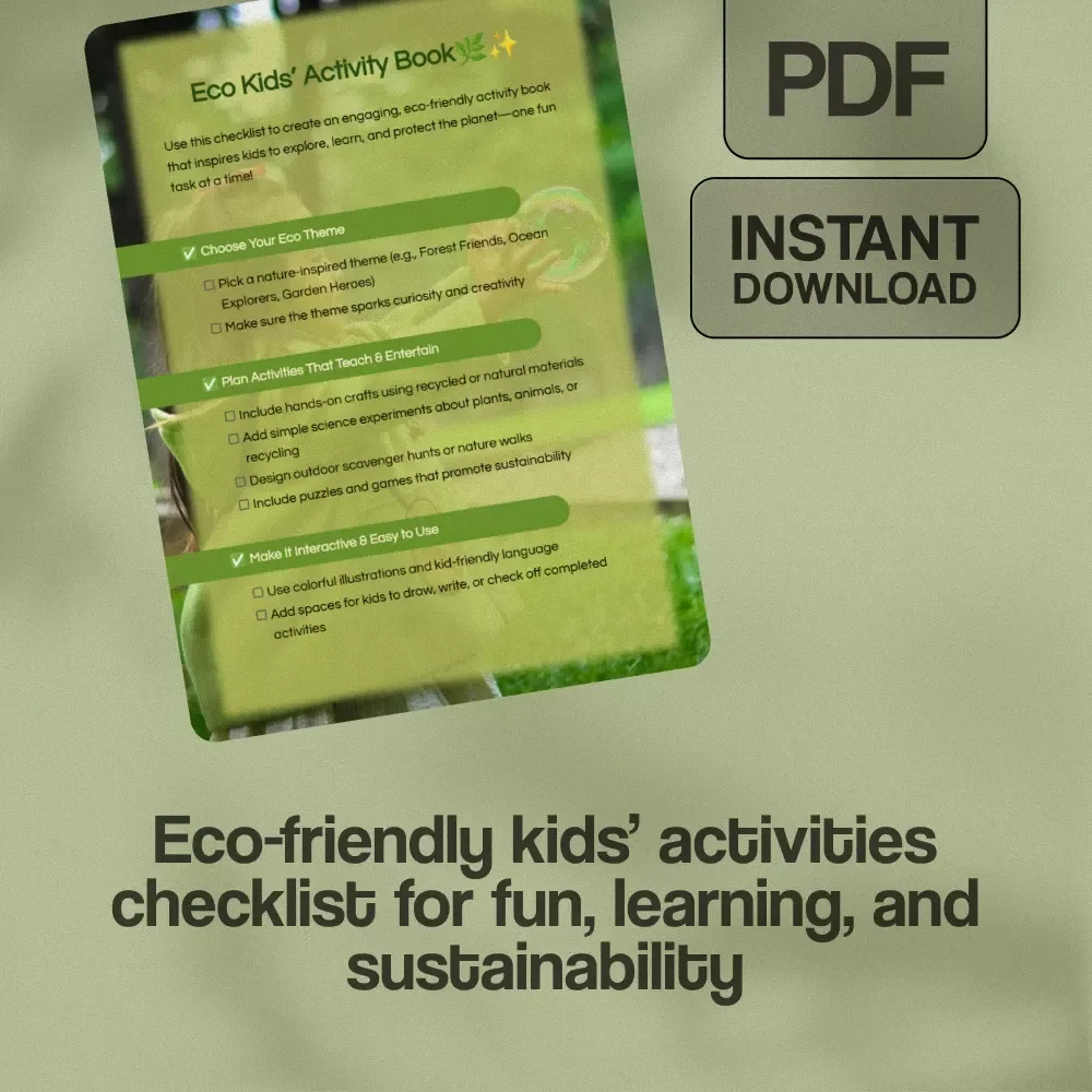 Eco Kids’ Activity Book Checklist | Digital Download | Fun Eco-Friendly Activities, Crafts & Learning Ideas for Children