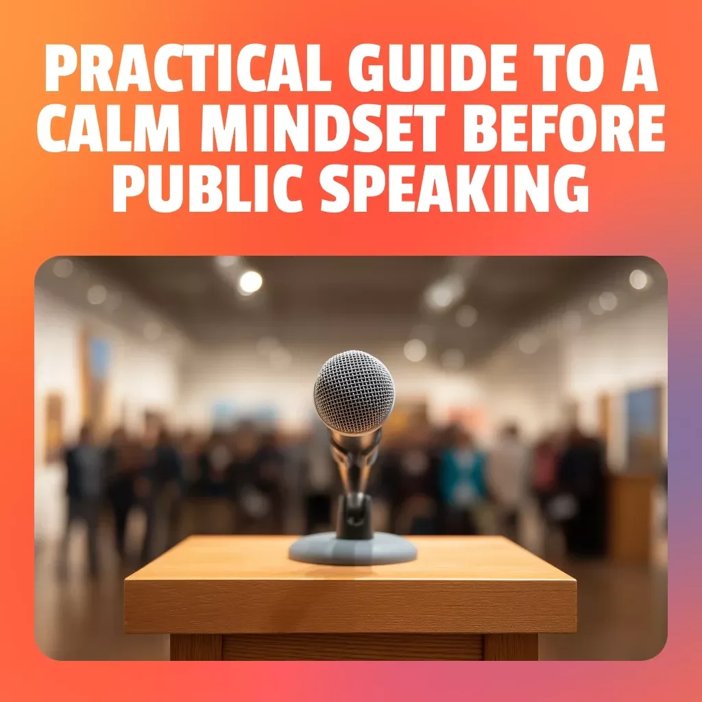 Practical Guide to a Calm Mindset Before Public Speaking | Public Speaking Anxiety Relief | Digital Download eBook, Guide & Checklist