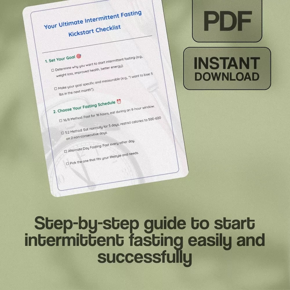 How to Start Intermittent Fasting Step-by-Step Checklist | Beginner’s Guide, Weight Loss, Healthy Lifestyle, Digital Download, Wellness eBook