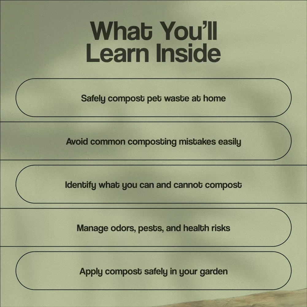 Composting Pet Waste How-To | Digital Guide for Eco-Friendly Pet Owners | Safe Pet Waste Composting eBook & Backyard Composting Tips