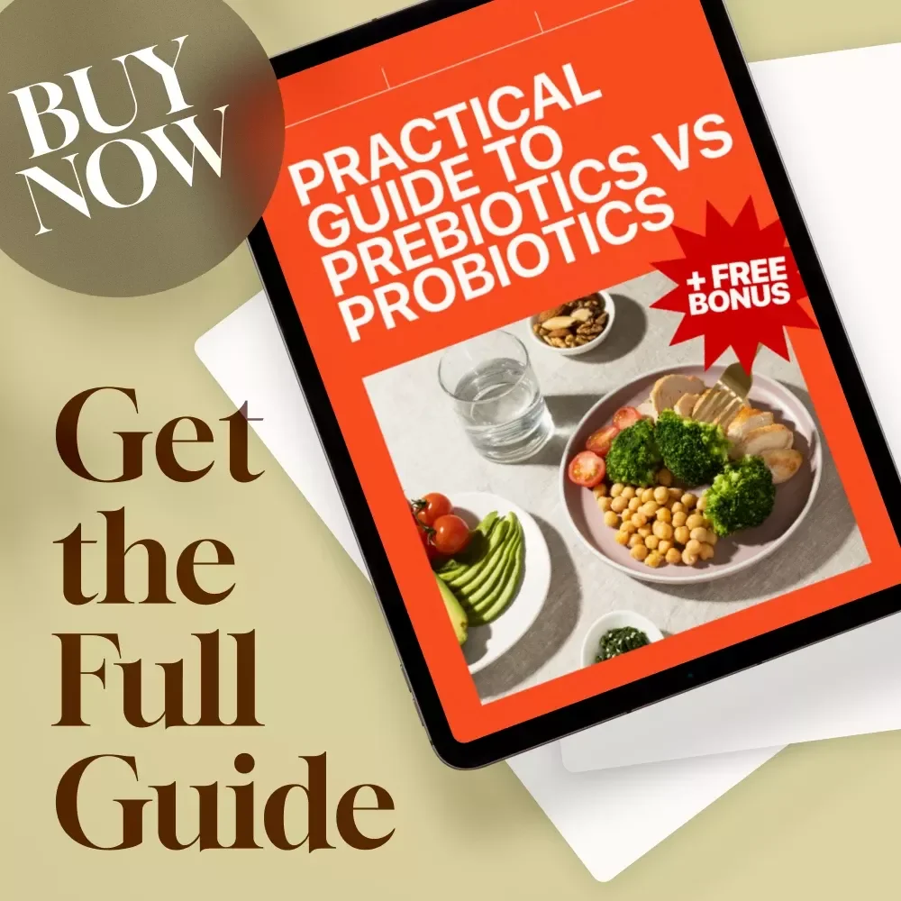 Practical Guide to Prebiotics vs Probiotics | Digital Download Health Guide, Gut Health eBook, Nutrition Checklist, AI Diet Planning Resource
