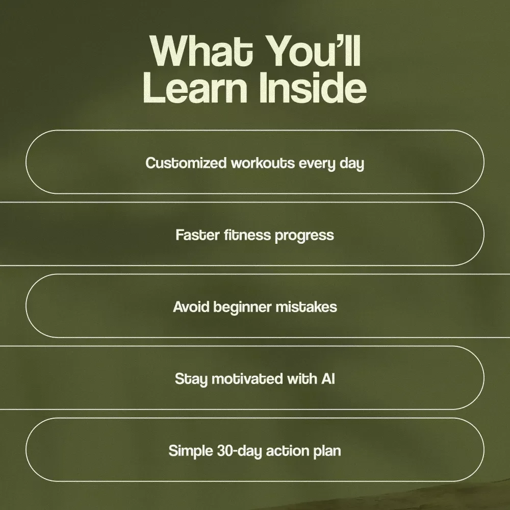 Your Daily Workout Plan, Built by AI | Digital Fitness Guide | Personalized Exercise eBook & Checklist for Strength, Weight Loss, Endurance & Flexibility | KEYWORDS