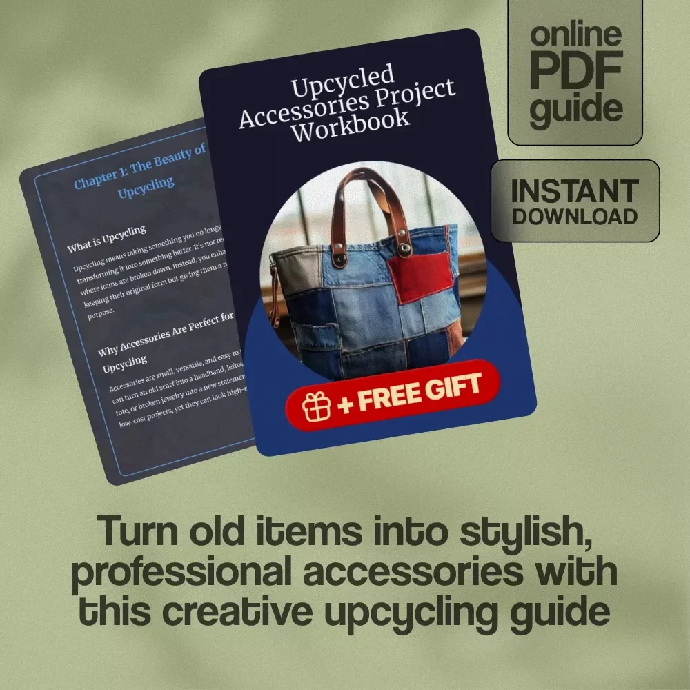 Upcycled Accessories Project Workbook | Digital Download Guide for DIY, Handmade Jewelry, Fashion Accessories & Sustainable Craft Projects