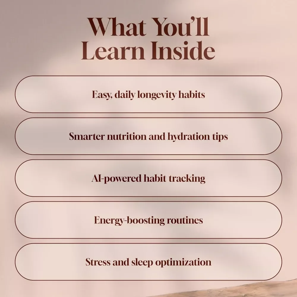 Daily Habit Plan for Healthy Aging | Digital Guide for Longevity, Wellness, Nutrition, and Mindfulness | Printable eBook & Checklist for Healthy Routines