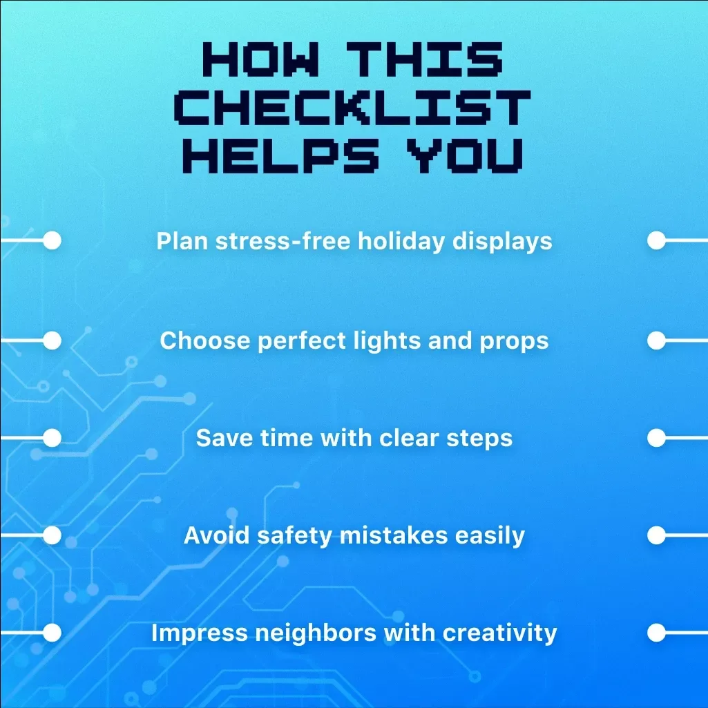 DIY Home Light Shows & Holiday Displays Checklist | Christmas Lights Planner | Outdoor Holiday Decor Guide | Digital Download