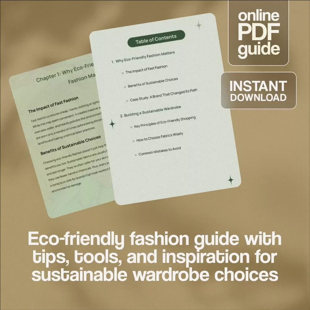 A Complete Guide to Eco-Friendly Fashion Choices | Sustainable Style eBook | Digital Download for Green Living & Wardrobe Planning