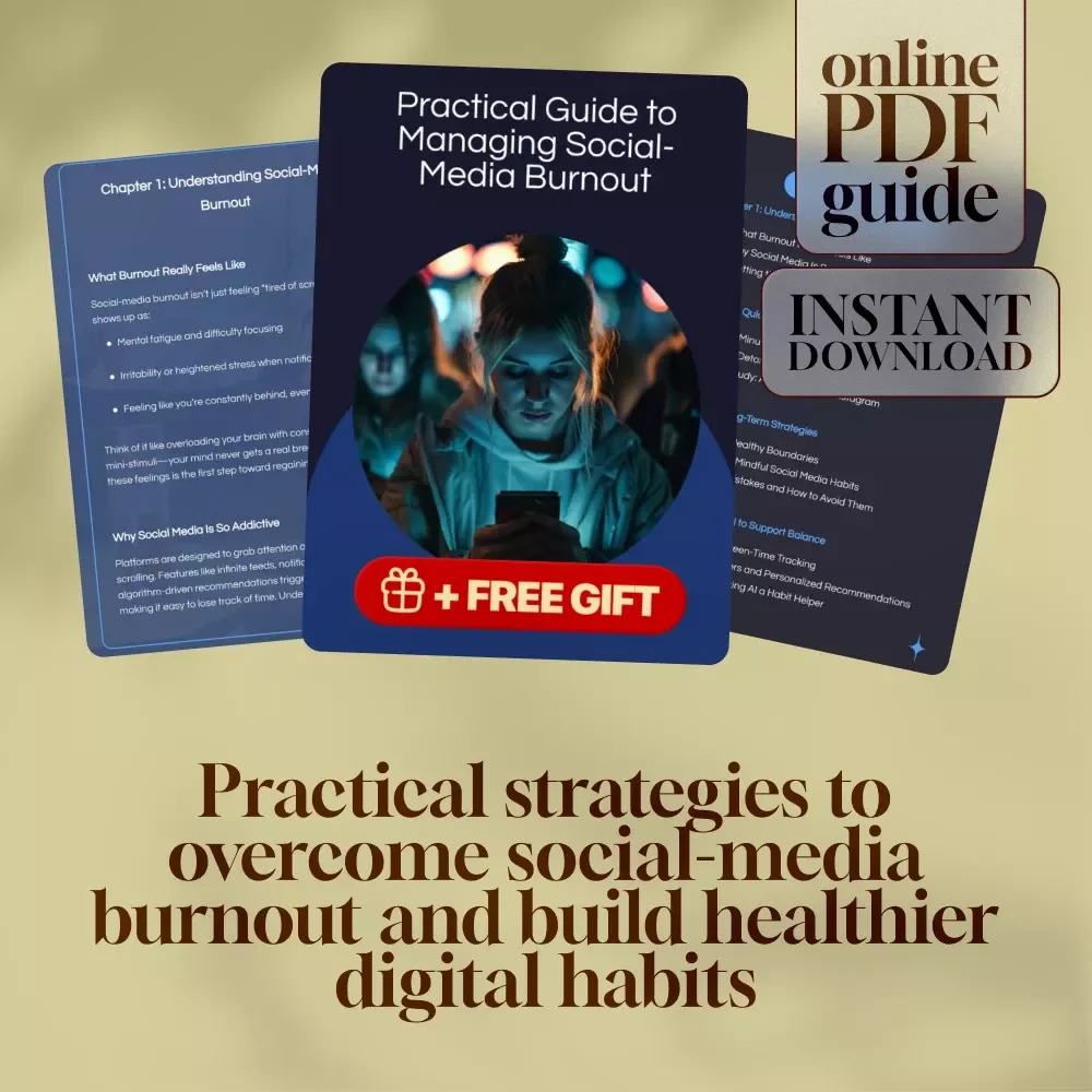 Practical Guide to Managing Social-Media Burnout | Digital Download | Stress Relief, Mental Health, Self-Care, Productivity & Balance eBook