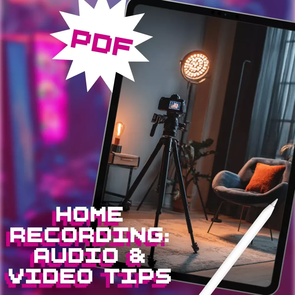 Home Recording: Audio & Video Tips | Guide for Beginners | Digital Download eBook, DIY Studio Setup, Podcast & Video Recording Checklist