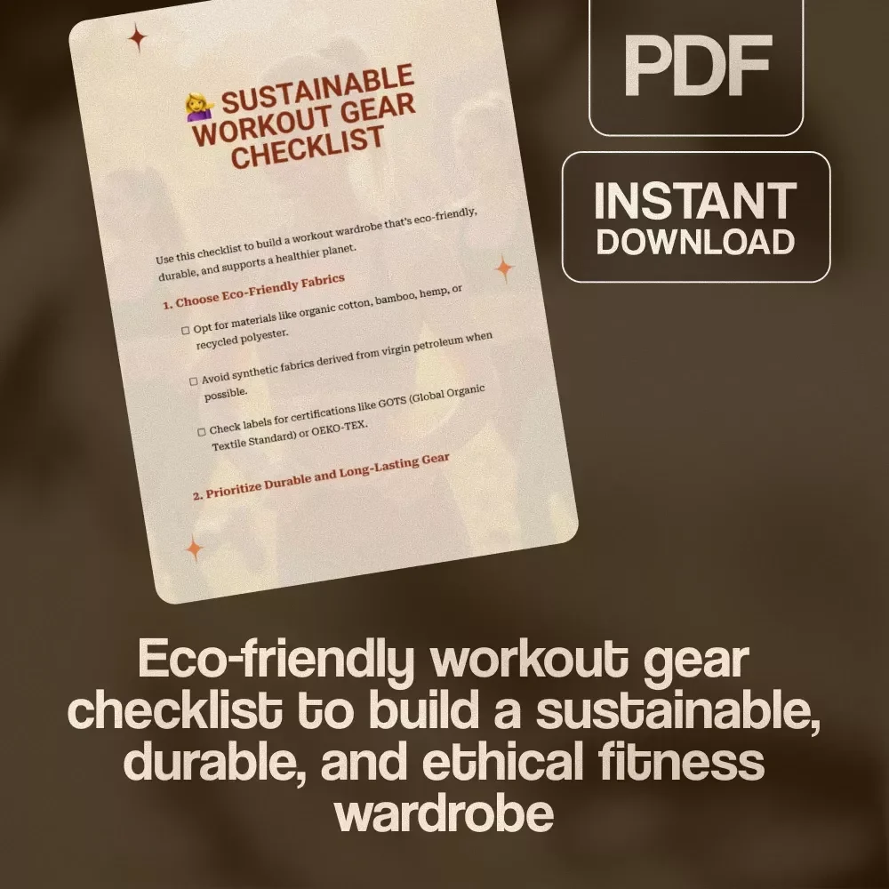 Sustainable Workout Gear Checklist | Eco-Friendly Fitness Wardrobe Guide | Digital Download eBook for Green Living & Ethical Activewear