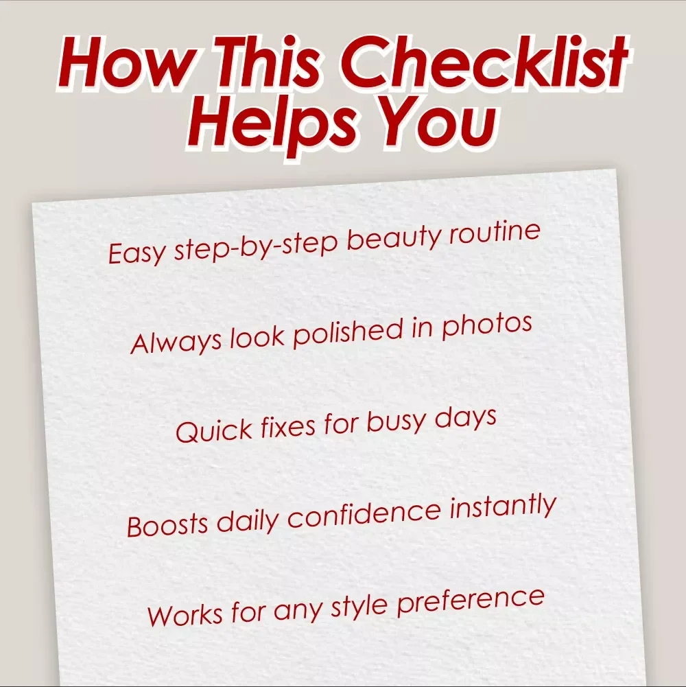 How to Create Photo-Ready Looks Every Day | Makeup & Beauty Routine Digital Checklist | Glow-Up Guide for Confidence & Camera-Ready Style