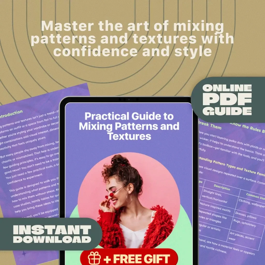 Practical Guide to Mixing Patterns and Textures | Interior Design Style Guide | Fashion & Home Styling eBook Digital Download