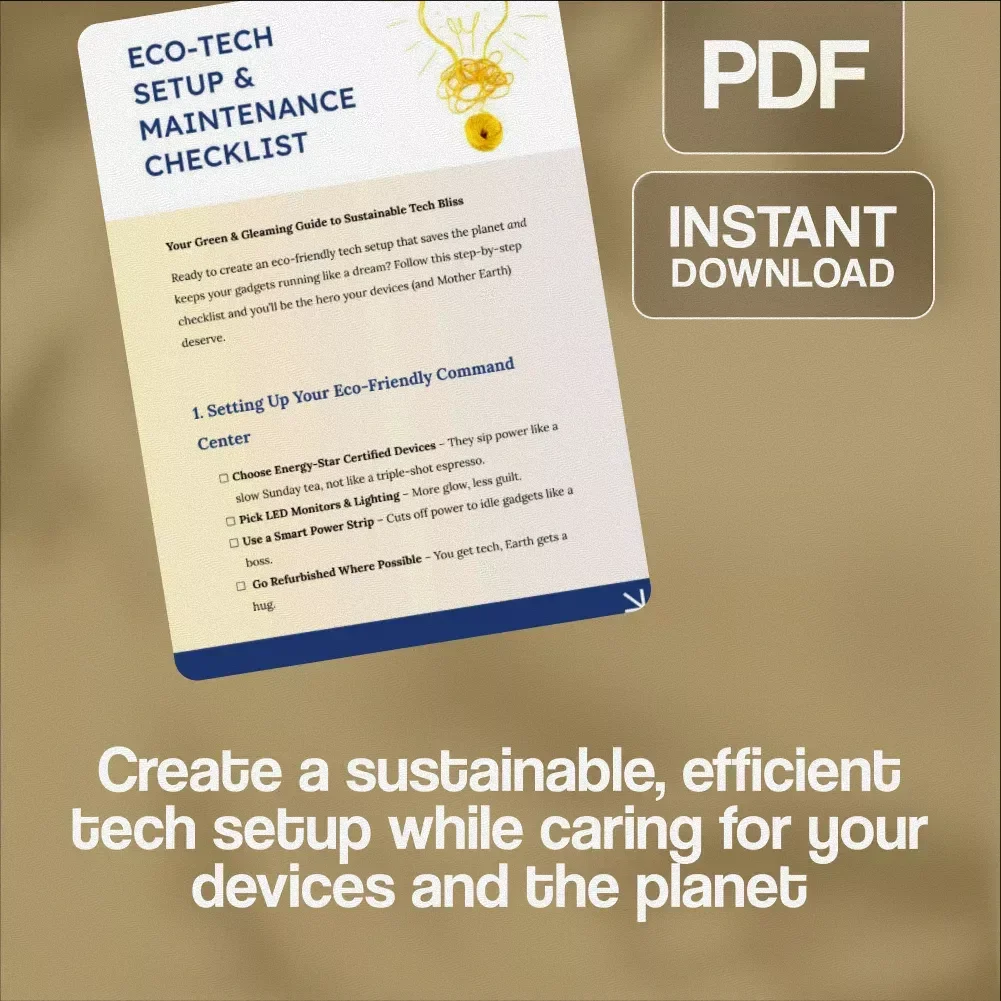 Eco Tech Setup & Maintenance Checklist – Step-by-Step Guide to Sustainable, Planet-Friendly Gadget Care & Digital Efficiency