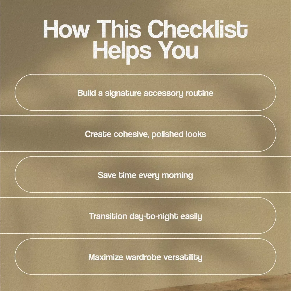 Minimal Accessory Routine Checklist | Digital Download | Wardrobe Simplifying Guide for Effortless Style