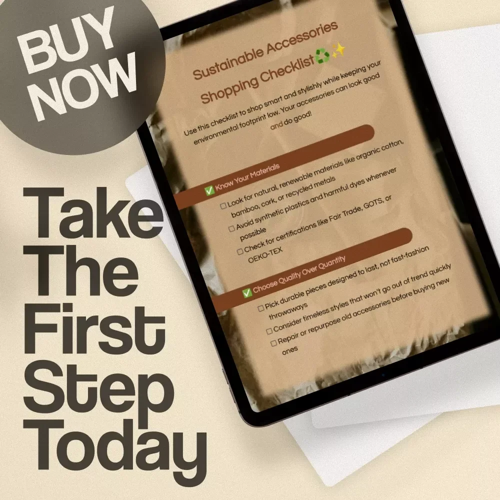 Sustainable Accessories Shopping Checklist | Eco-Friendly Fashion Guide | Digital Download eBook PDF for Conscious Shoppers