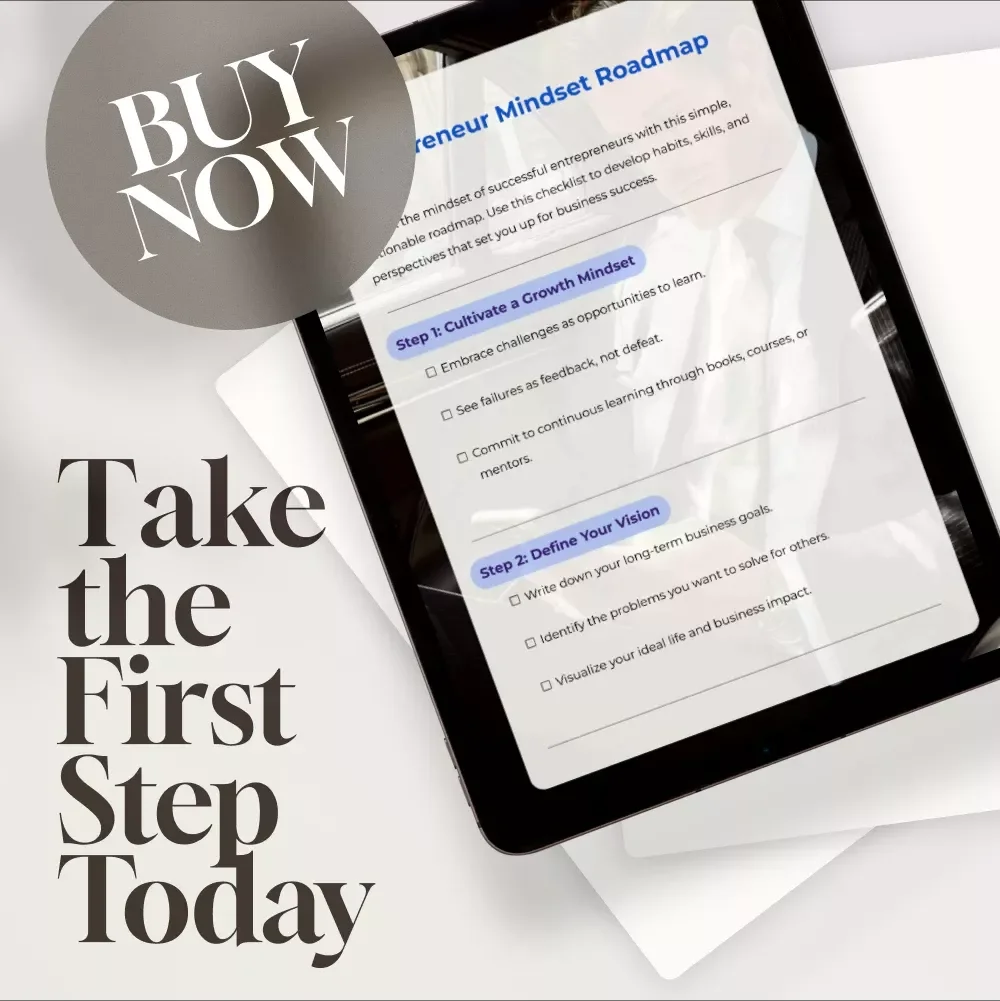 Entrepreneur Mindset Roadmap Checklist | Digital Download Guide for Success Habits, Business Growth & Entrepreneur Skills