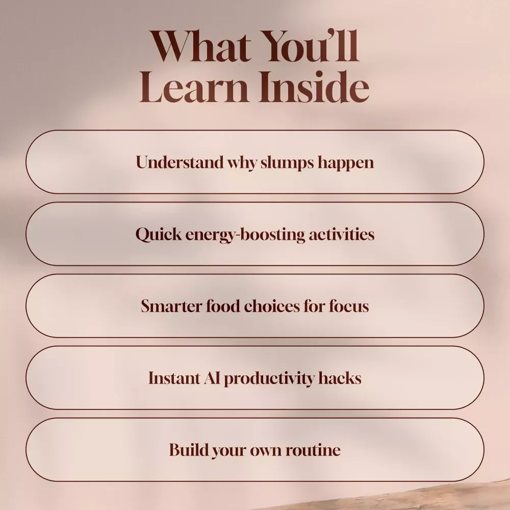 What to Do During a Midday Slump | Digital Guide for Productivity, Focus, Energy Boost, and AI-Powered Solutions | Instant Download eBook & Checklist