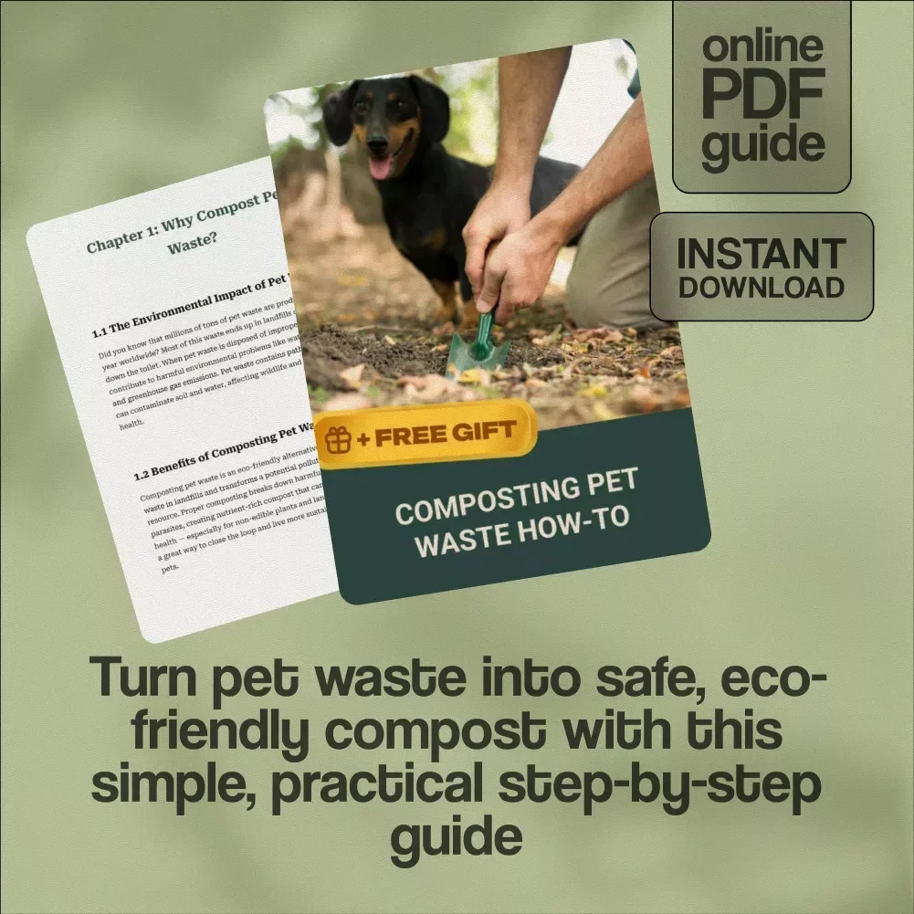 Composting Pet Waste How-To | Digital Guide for Eco-Friendly Pet Owners | Safe Pet Waste Composting eBook & Backyard Composting Tips