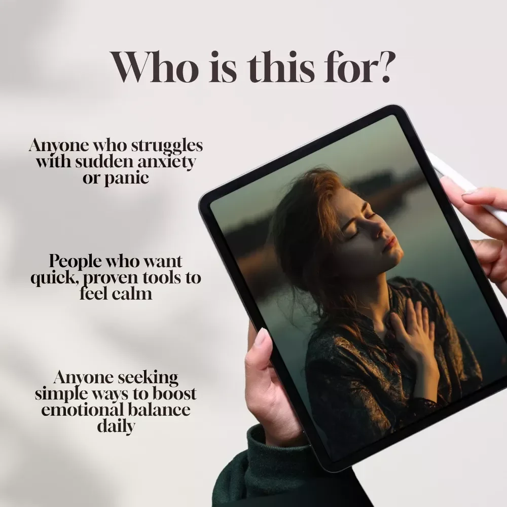 Quick Grounding Tools When You Panic | Instant Calm Digital Guide, eBook & Checklist for Anxiety Relief, Stress Management & Emotional Balance (Digital Download)