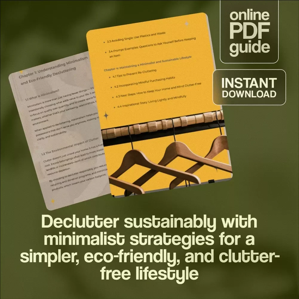 Minimalist Eco-Friendly Decluttering Workbook | Digital Guide for Sustainable Living, Mindful Organization & Zero Waste Home
