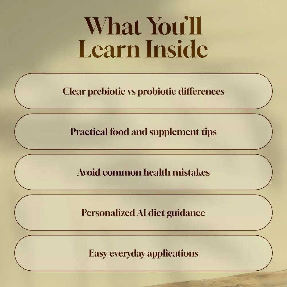 Practical Guide to Prebiotics vs Probiotics | Digital Download Health Guide, Gut Health eBook, Nutrition Checklist, AI Diet Planning Resource
