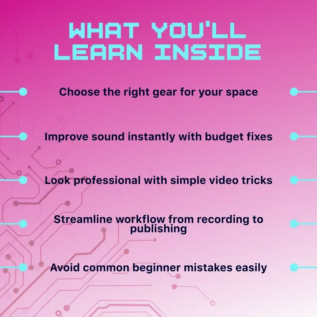 Home Recording: Audio & Video Tips | Guide for Beginners | Digital Download eBook, DIY Studio Setup, Podcast & Video Recording Checklist