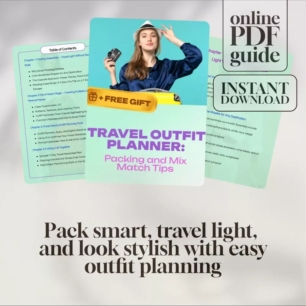 Travel Outfit Planner: Packing and Mix & Match Tips | Digital Download Guide for Stress-Free Stylish Travel, Capsule Wardrobe, Packing Checklist & Outfit Planning