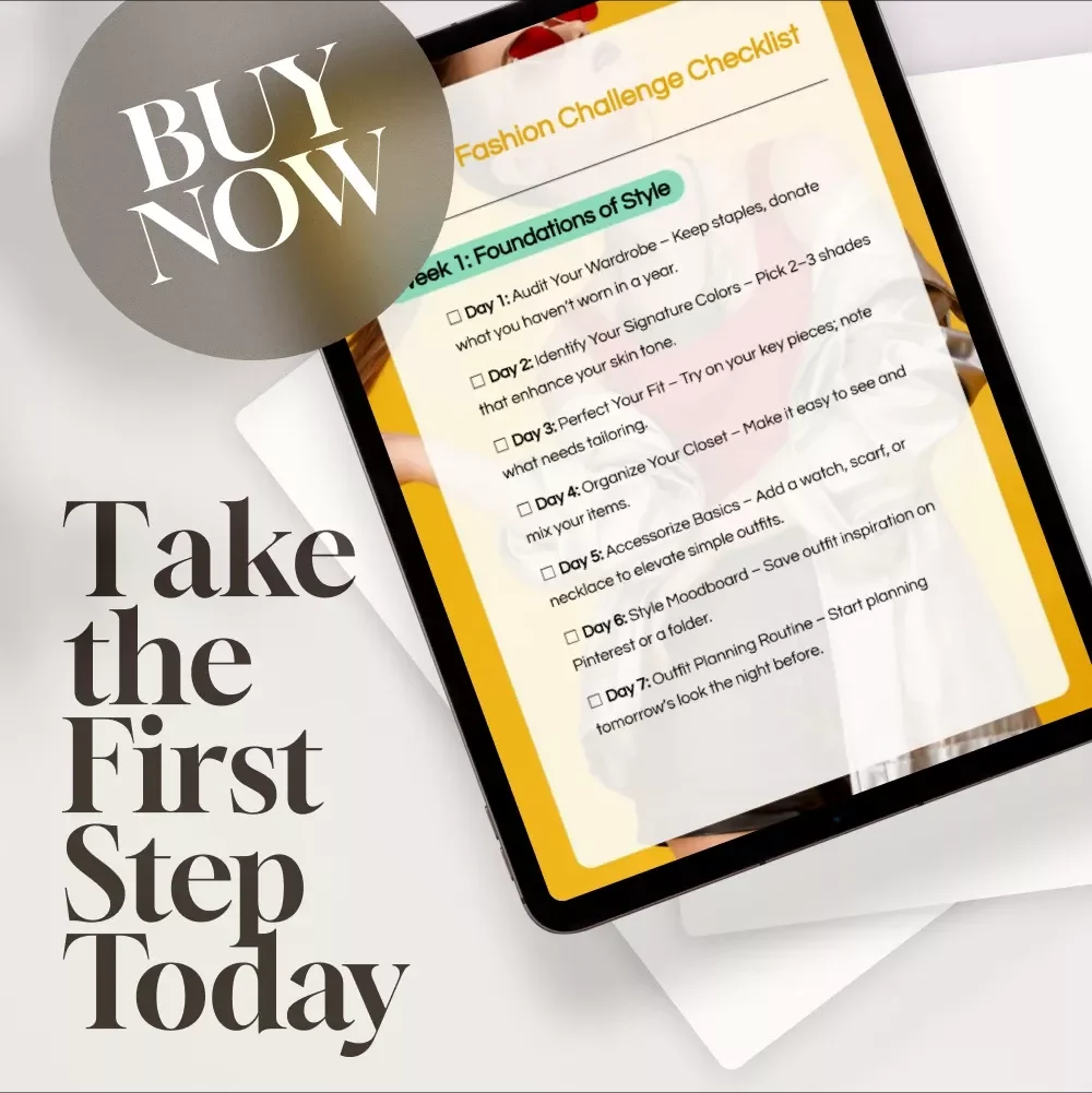 30-Day Fashion Challenge Checklist | Digital Download Wardrobe Guide, eBook & Printable Style Planner for Women’s Closet Organization & Outfit Inspiration