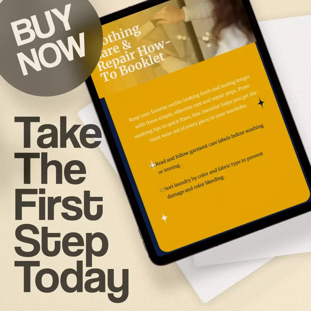 Clothing Care & Repair How-To Booklet | Digital Download Checklist for Garment Care, Wardrobe Repair, Laundry Tips & Sustainable Clothing Maintenance