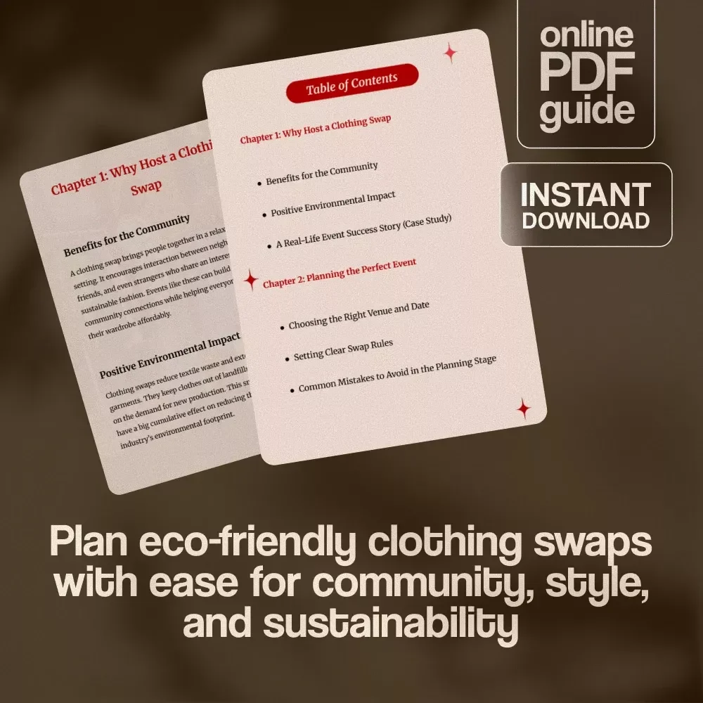 Clothing Swap Event Planning Guide | Eco-Friendly Community Event eBook | Digital Download Checklist & How-To Guide for Hosting Sustainable Fashion Swaps