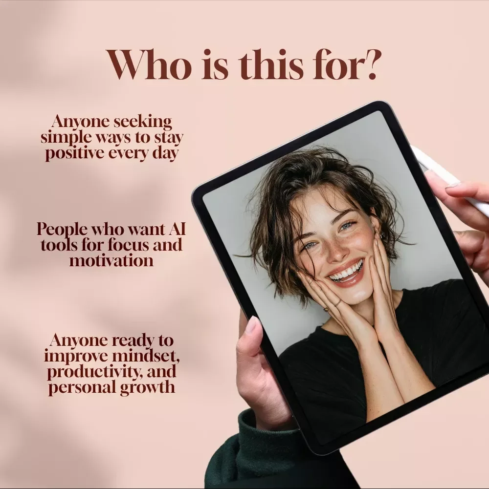 AI-Powered Mindset Prompts to Transform Your Day | Digital Guide for Positive Thinking, Daily Motivation, Productivity & Reflection | Self Growth eBook Instant Download