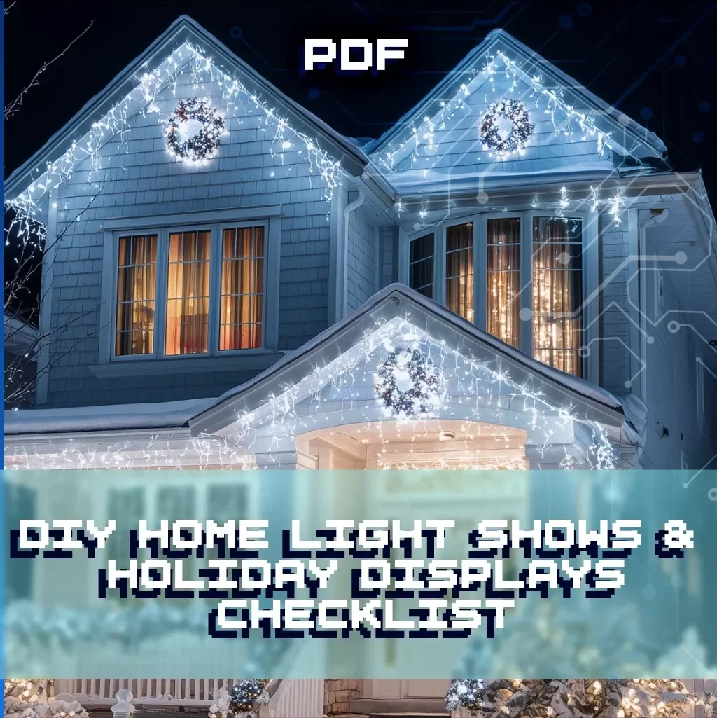 DIY Home Light Shows & Holiday Displays Checklist | Christmas Lights Planner | Outdoor Holiday Decor Guide | Digital Download