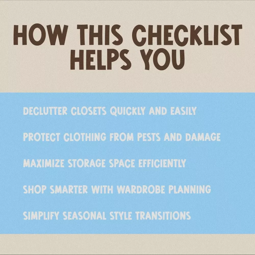 Seasonal Wardrobe Swap Checklist | Closet Organization, Seasonal Declutter & Storage Guide | Digital Download