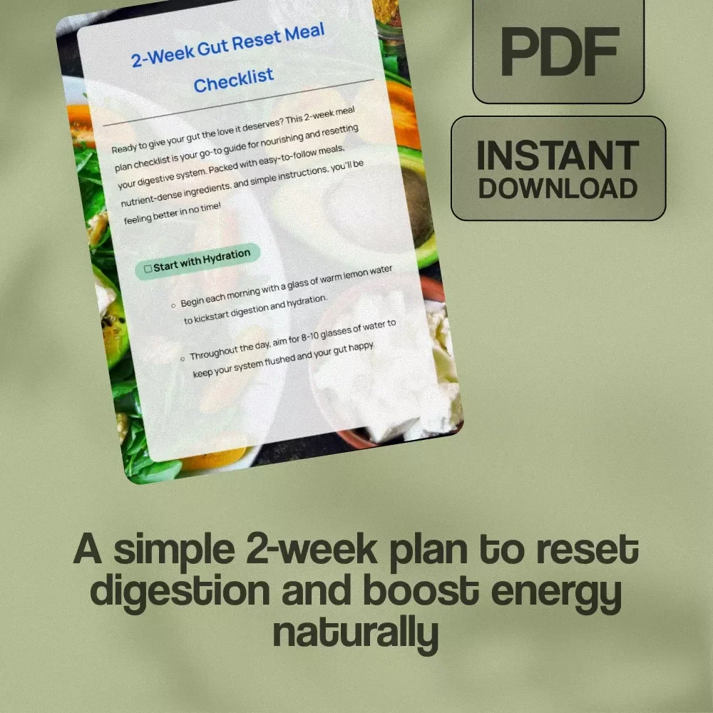 2-Week Gut Reset Meal Checklist | Gut Health Cleanse Plan | Digital Download eBook & Wellness Guide for Digestion Reset