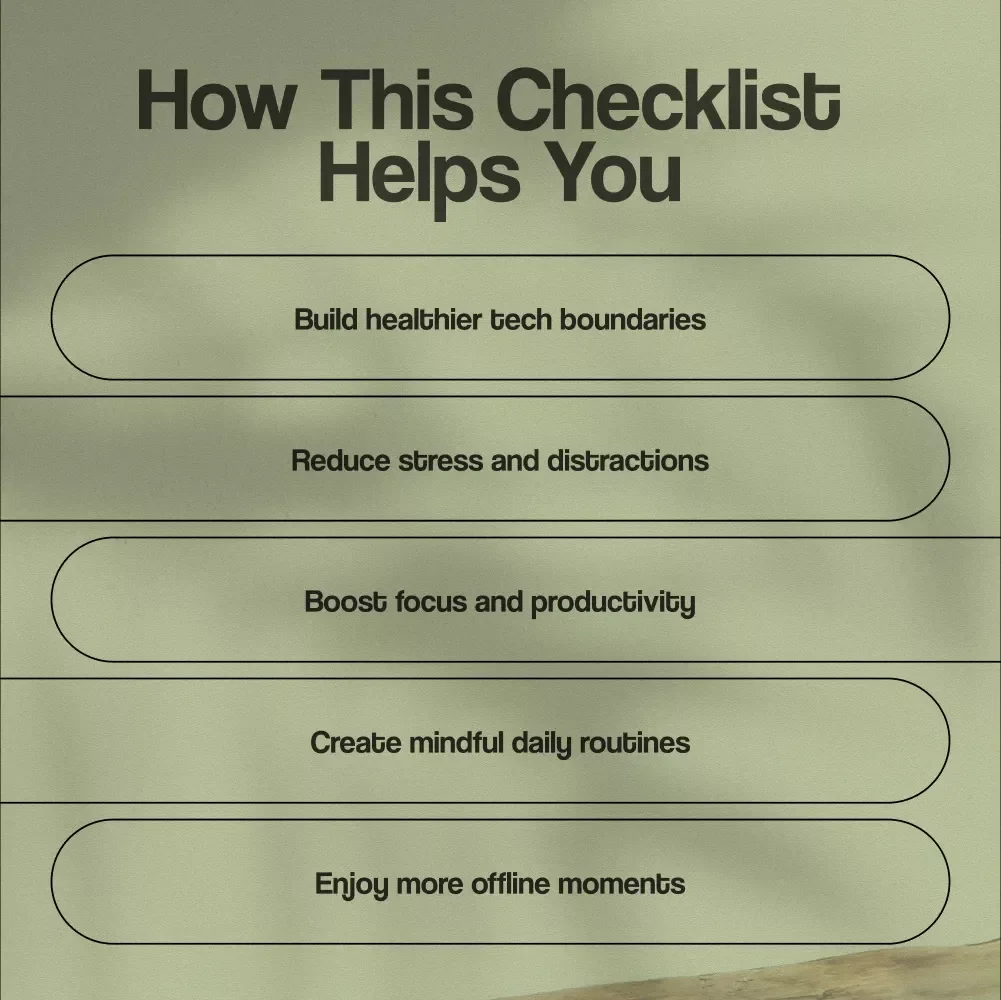 30-Day Digital Detox Checklist | Printable Self-Care eBook, Screen Time Reset, Mindful Living Digital Download