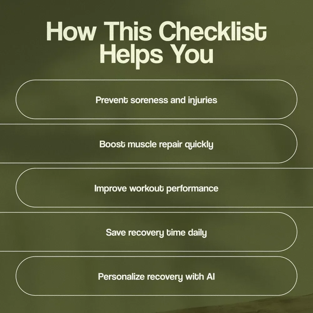 Post-Workout Recovery Checklist | Fitness Recovery Guide | Digital Download for Athletes, Gym-Goers, and Active Lifestyles