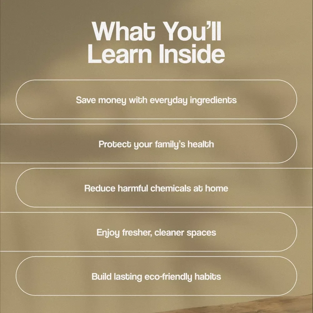 Natural Cleaning Recipes eBook | DIY Green Cleaning Guide | Eco-Friendly Home Cleaning Checklist & Recipes Digital Download