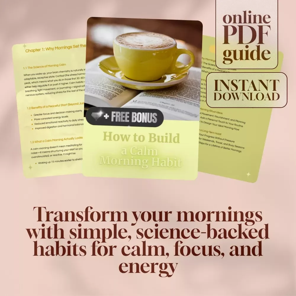 How to Build a Calm Morning Habit | Digital Guide for Stress-Free Routines, Morning Rituals, Mindful Starts, and Peaceful Productivity