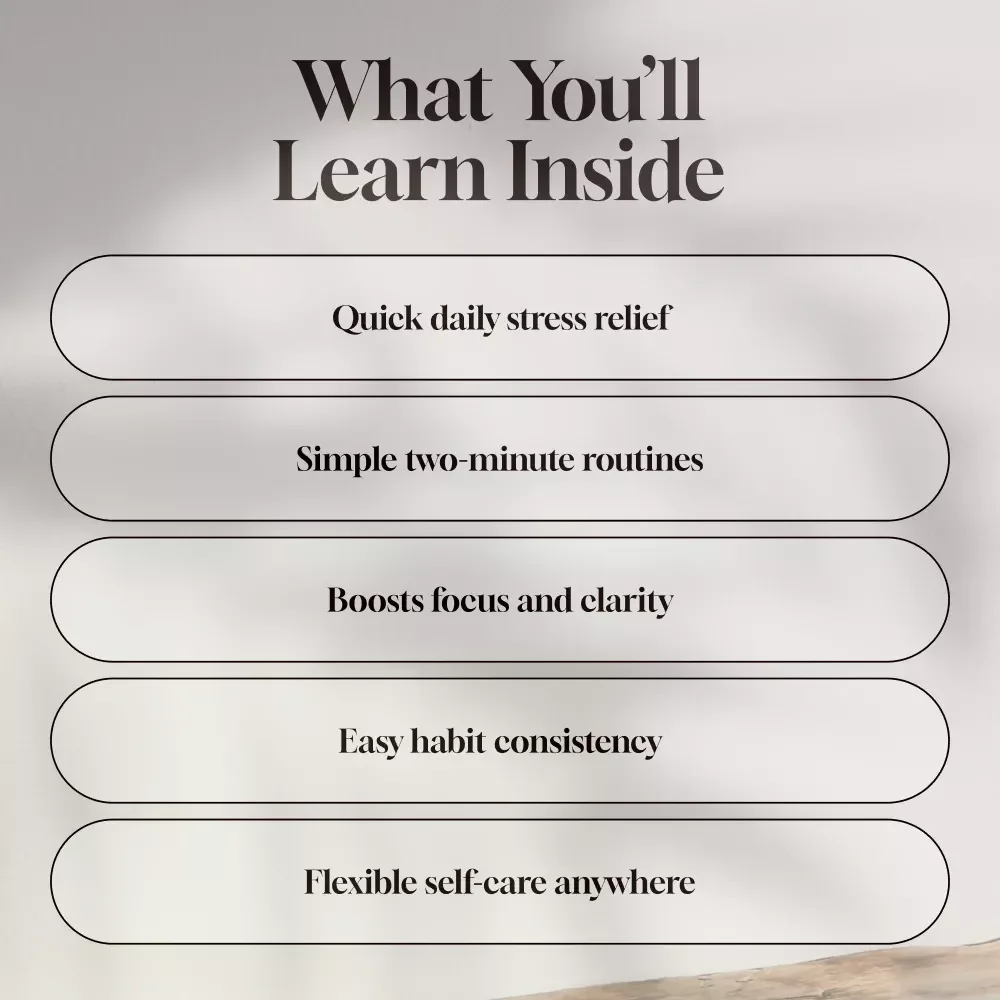 Micro-Habits for Daily Calm (2-Minute Routines) | Stress Relief Guide, Mindfulness eBook, Digital Download for Relaxation & Self-Care