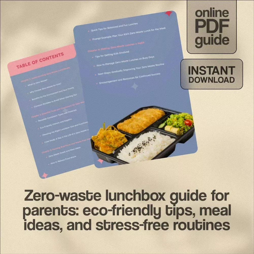Guide to Packing a Zero-Waste Kids’ Lunchbox | Eco-Friendly Digital Download | Sustainable Parenting eBook & Checklist for Waste-Free School Lunches