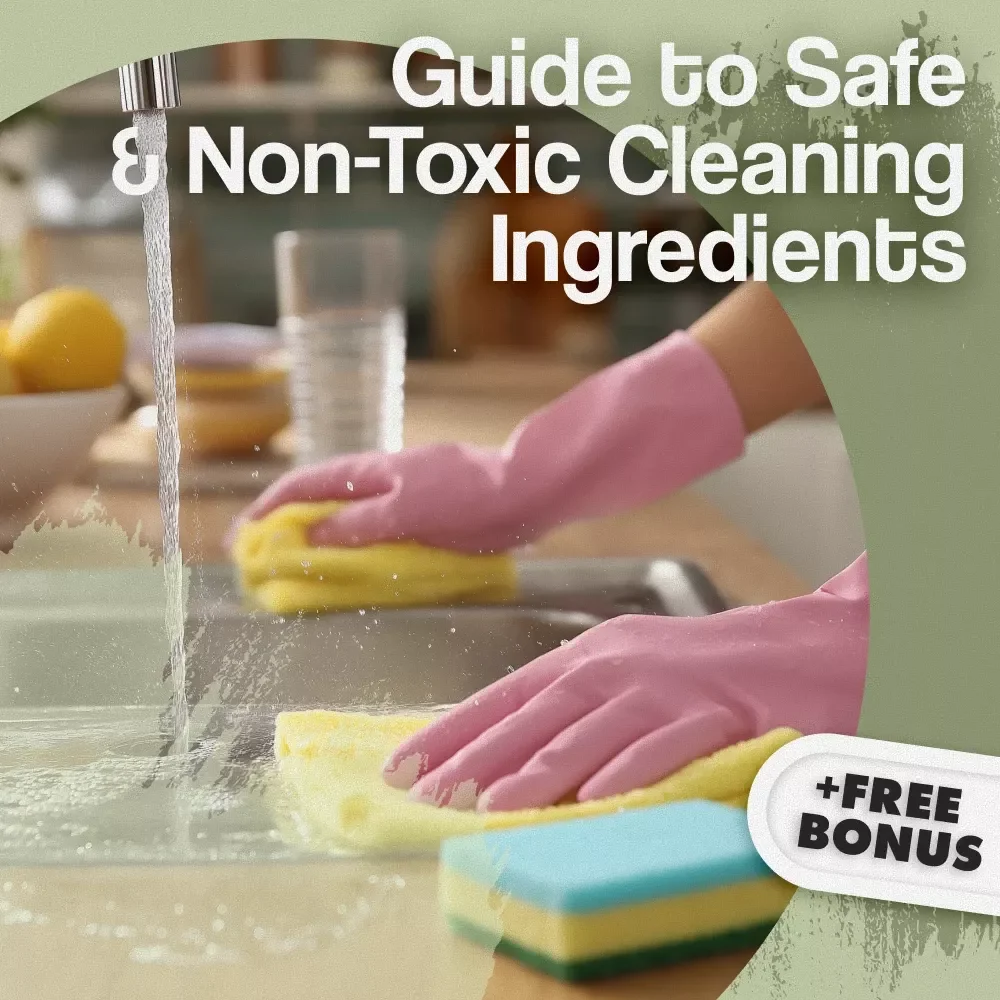 Guide to Safe & Non-Toxic Cleaning Ingredients | Eco-Friendly Cleaning Guide | Natural Home Cleaning eBook Download