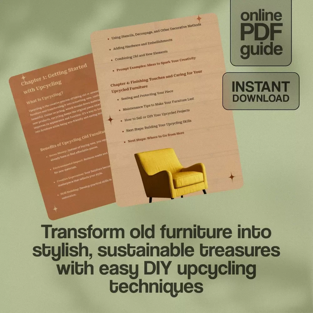 Upcycling Old Furniture eBook | DIY Furniture Makeover Guide | Digital Download PDF for Creative Home Decor & Sustainable Living