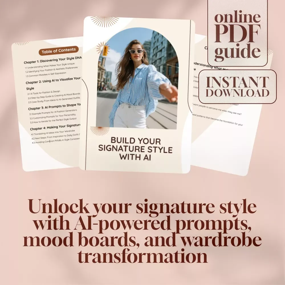 Build Your Signature Style With AI | Digital Guide for Fashion, Aesthetic Preferences & Personal Style | eBook, Checklist & AI Prompts
