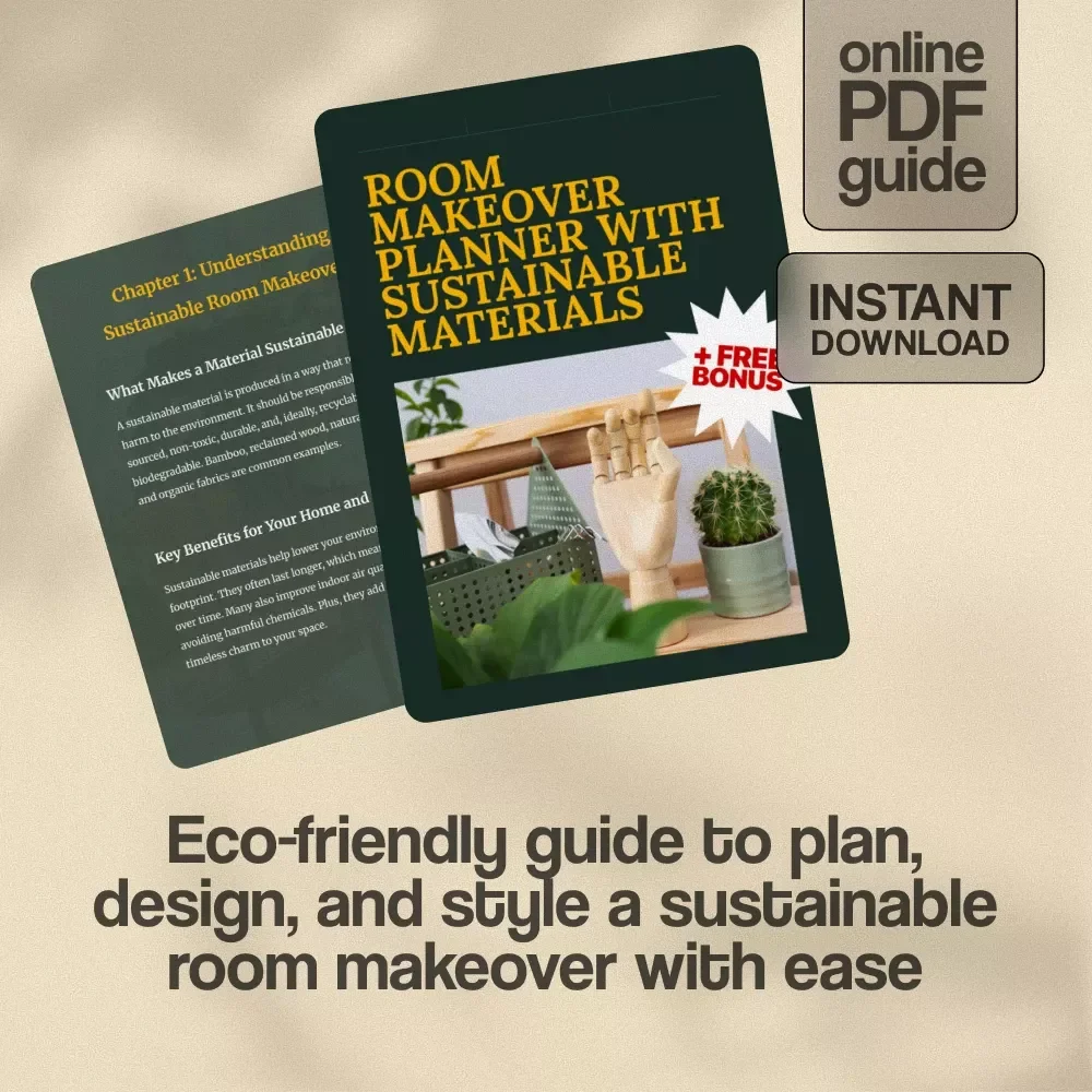 Room Makeover Planner with Sustainable Materials | Eco-Friendly Home Design Guide | Digital Download eBook & Checklist for Green Living