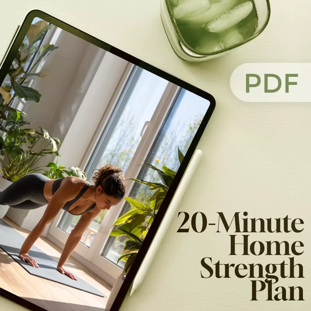 20-Minute Home Strength Plan (No Gear Checklist) | Digital Download Fitness Guide, At-Home Workout, Bodyweight Exercise Routine