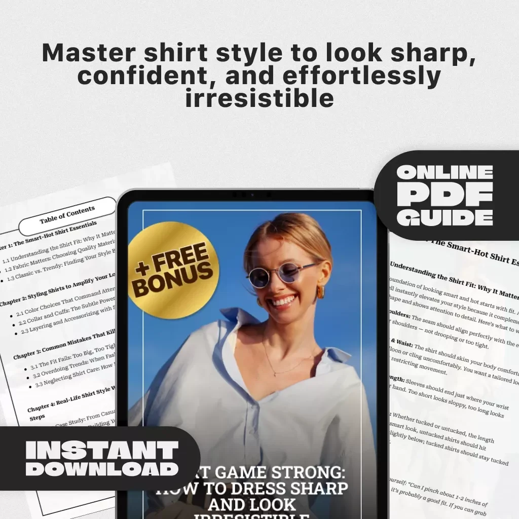 Shirt Game Strong: How to Dress Sharp and Look Irresistible | Style Guide for What Shirts Should I Wear to Look Smart Hot | Digital Download