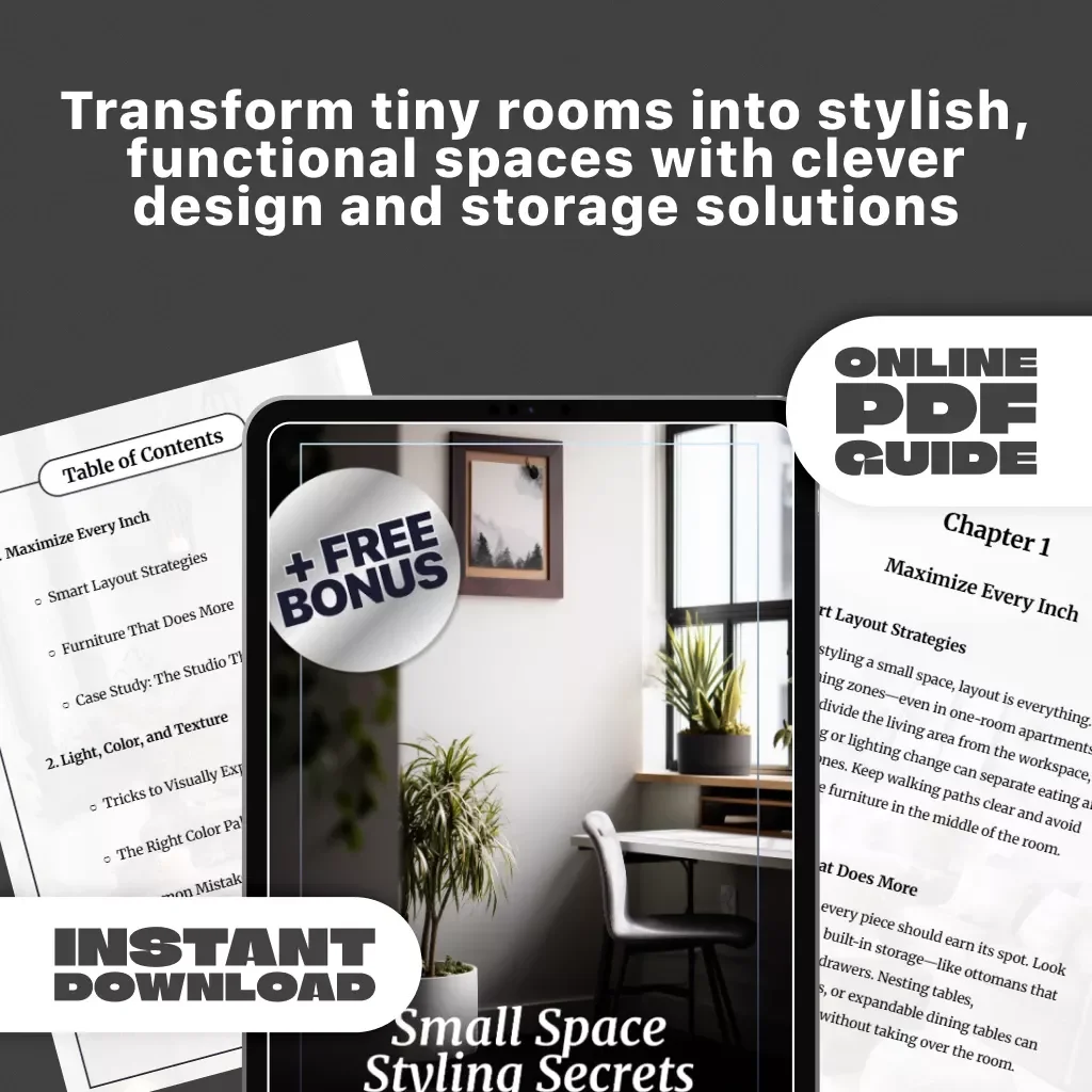 Small Space Styling Secrets | Digital Download Guide for Maximizing Small Rooms, Smart Layout Strategies, and Stylish Storage Ideas